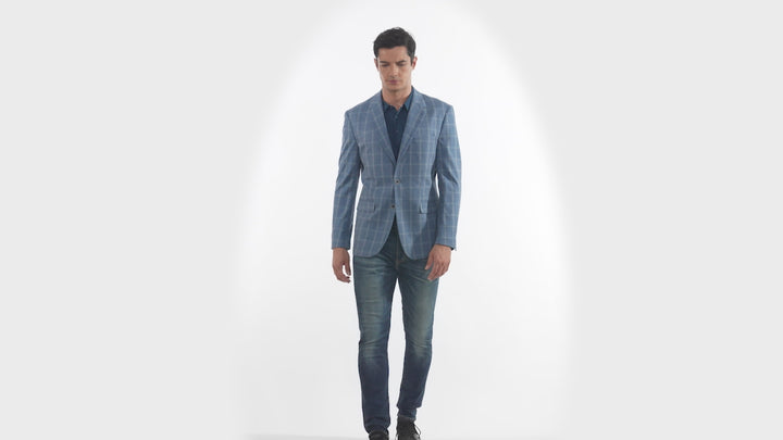DUCHAMP WINDOWPANE KNIT SPORTCOAT