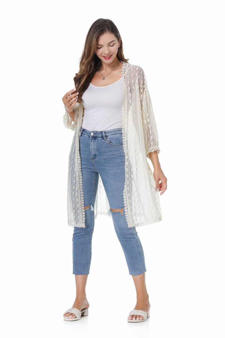Roffe Lace kimono with bell sleeves