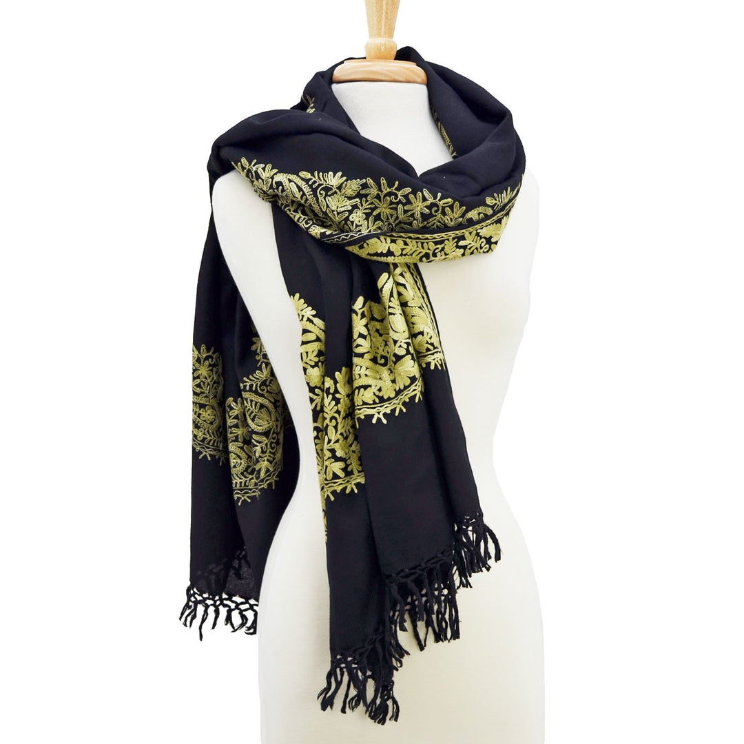 Penny Wool Embroidered Scarf