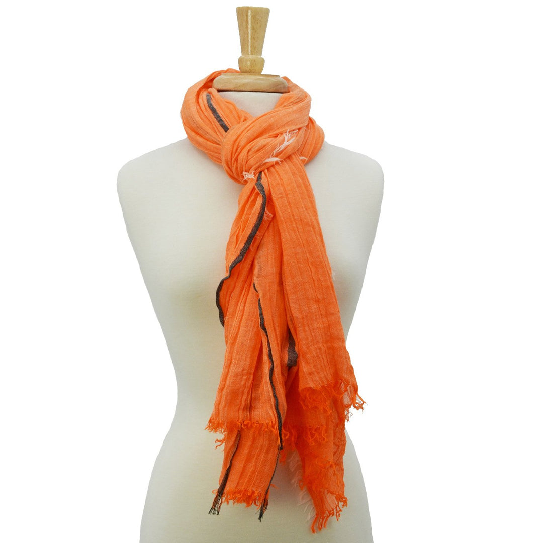 Alexis Solid with Stripe Scarf
