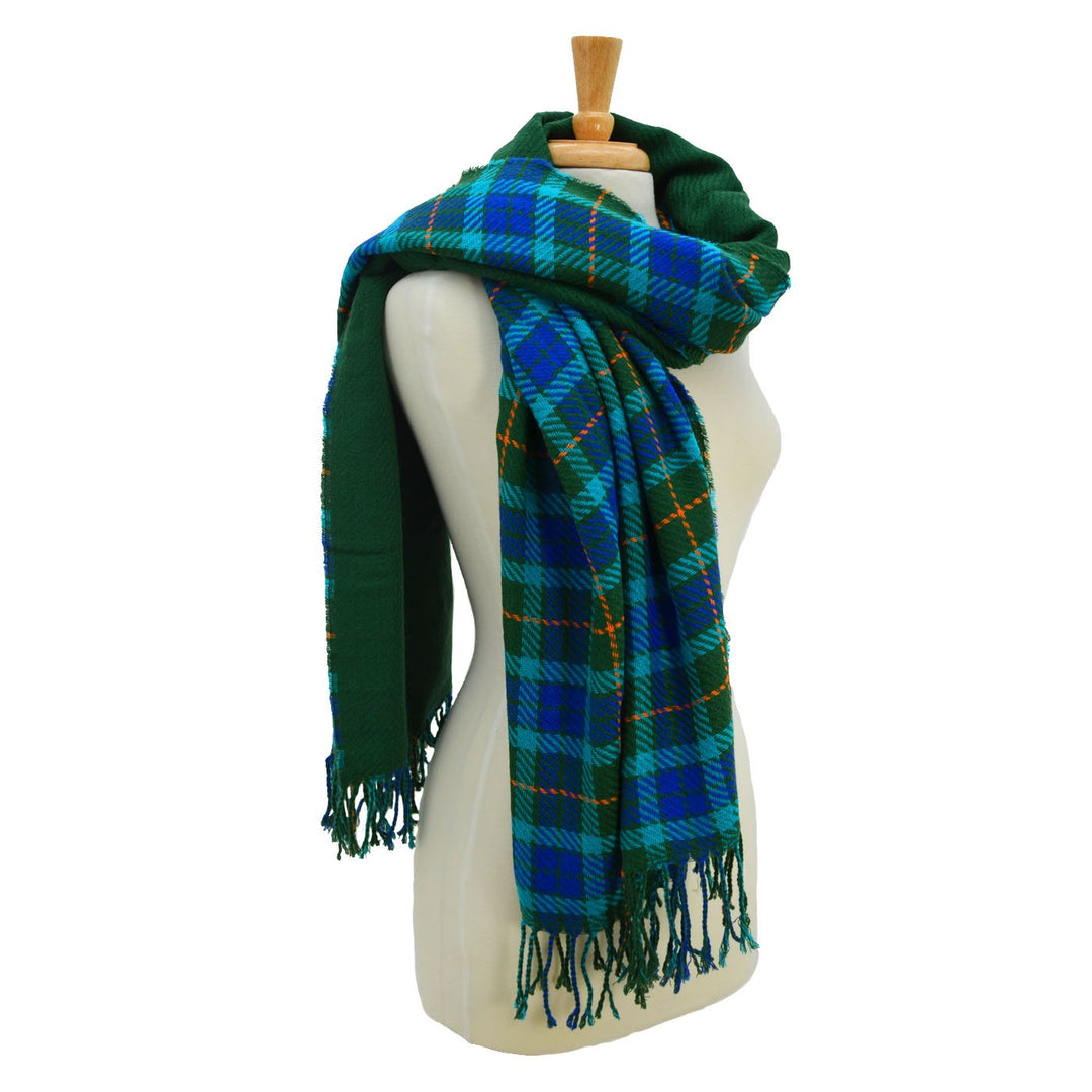 Britney Plaid Reversible Scarf with Trim