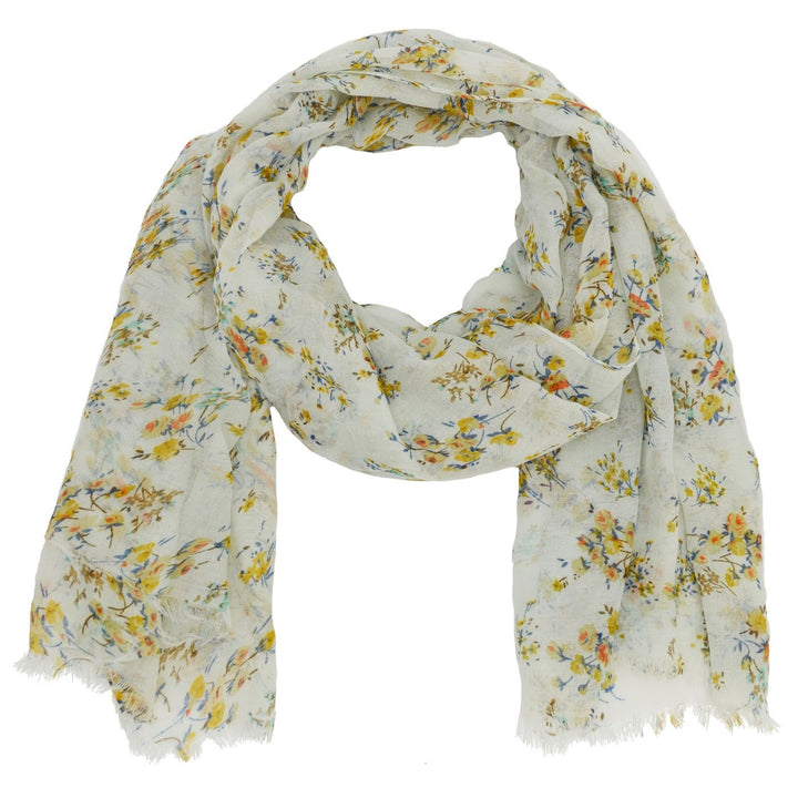 Isle Floral Print Scarf with Fringe