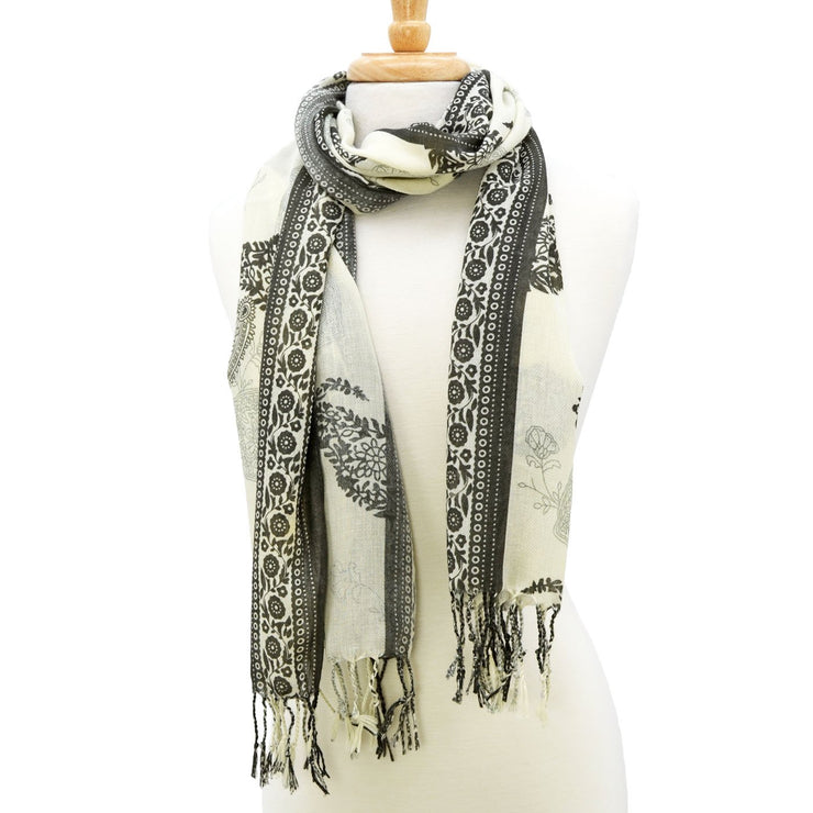 Karly Paisley and Floral Print Scarf