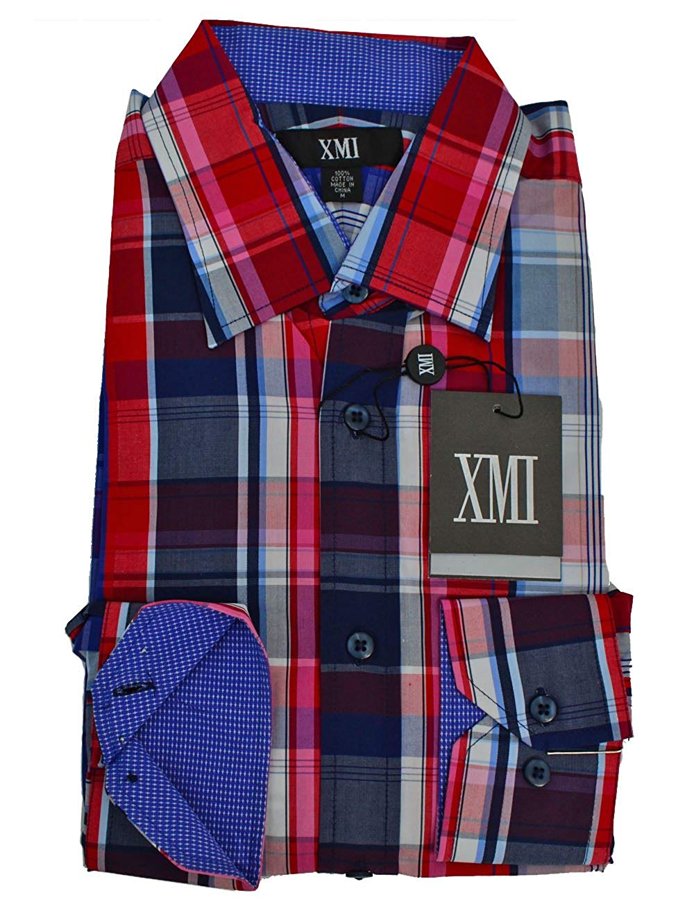 XMI Mens Plaid Sport Shirt