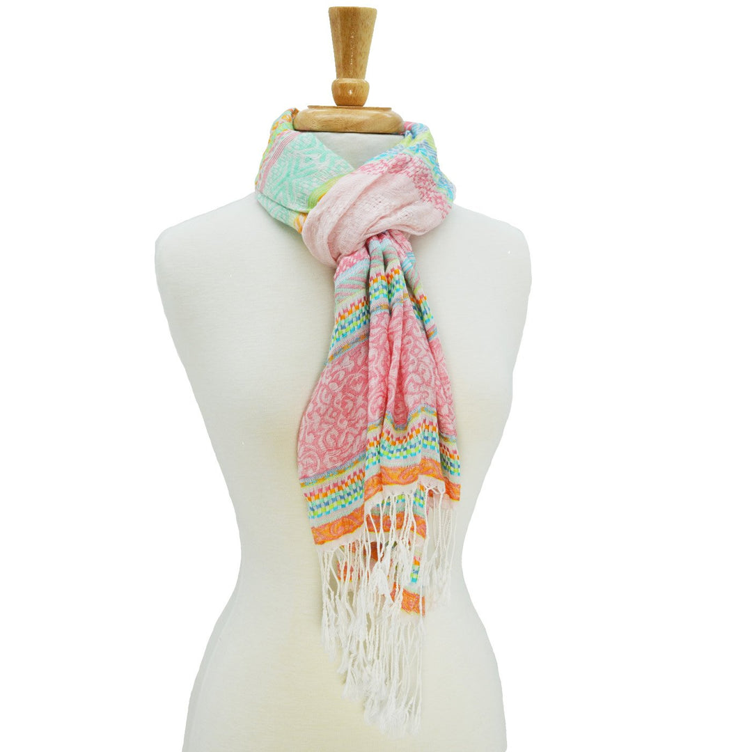 Greta Stipe Fringed Scarf
