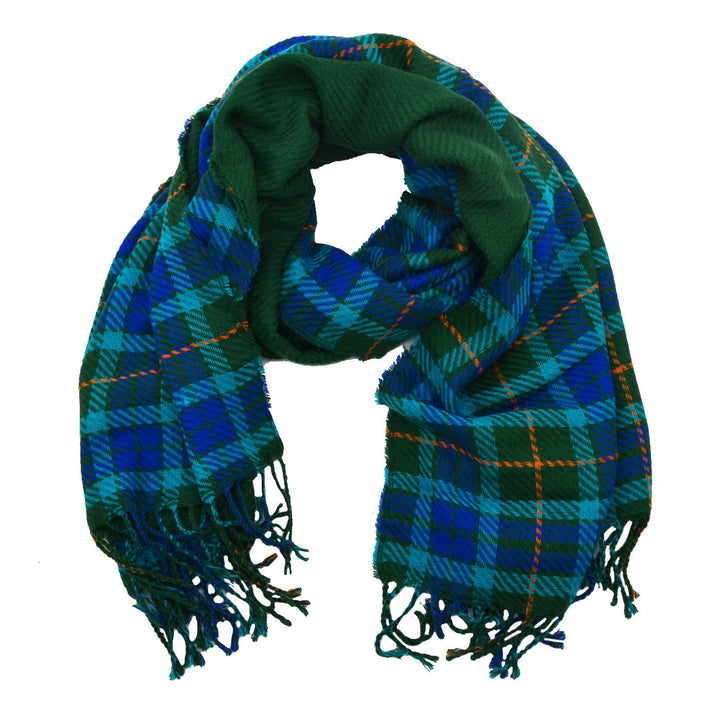 Britney Plaid Reversible Scarf with Trim