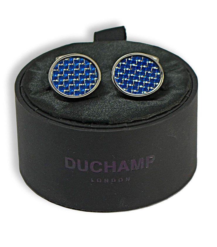 Duchamp London Blue Carbon Fiber Cuff Links