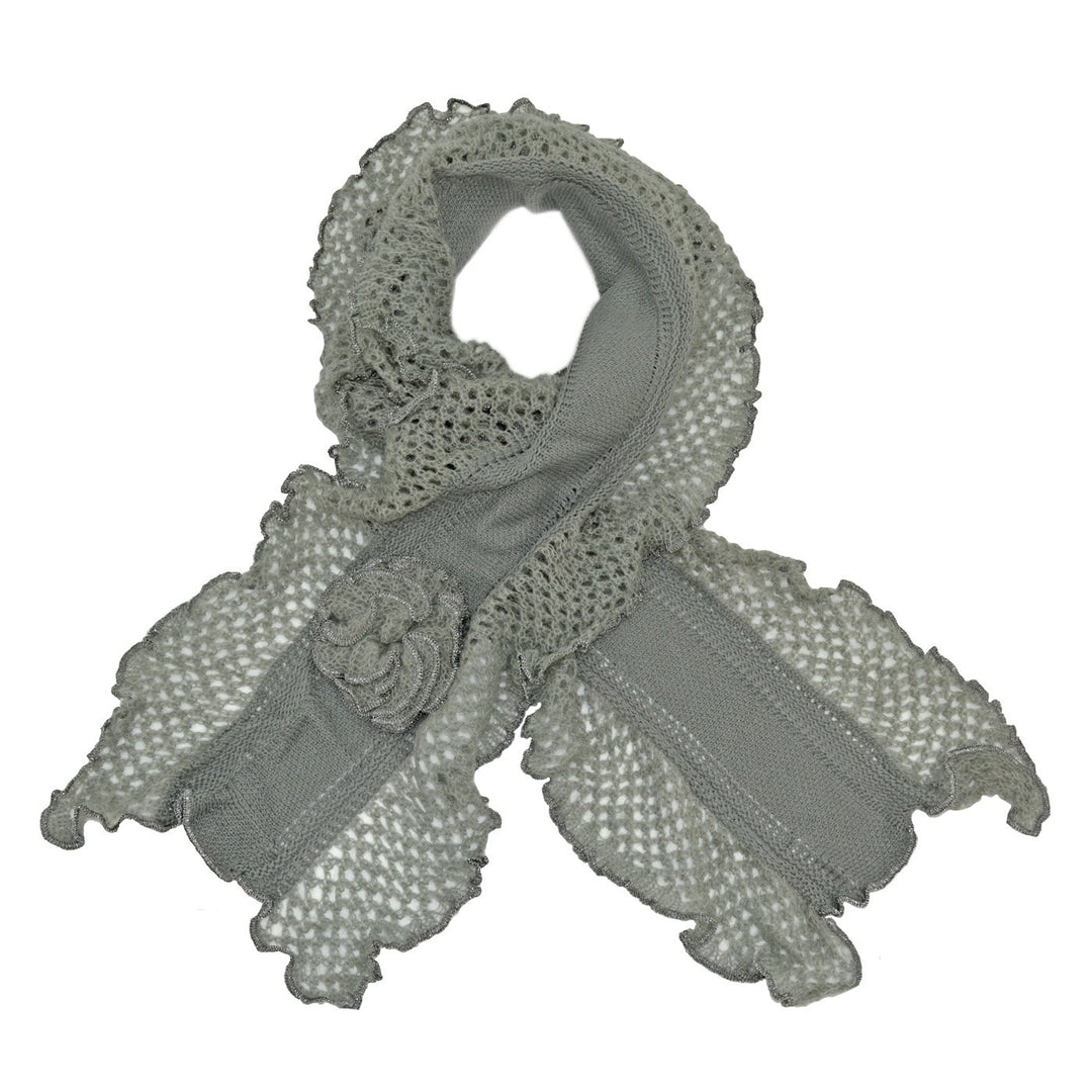 Roffe Accessories Women's Chloe Crocheted with Flower Scarf