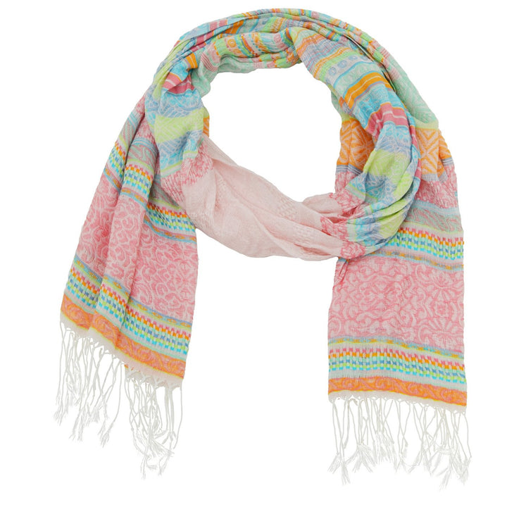 Greta Stipe Fringed Scarf