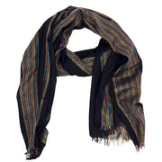 Brandi Solid with Stripe Woven Scarf