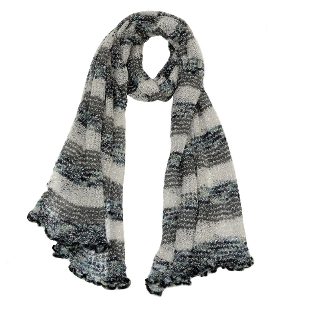 Roffe Accessories Women's Shelby Striped Mohair Scarf