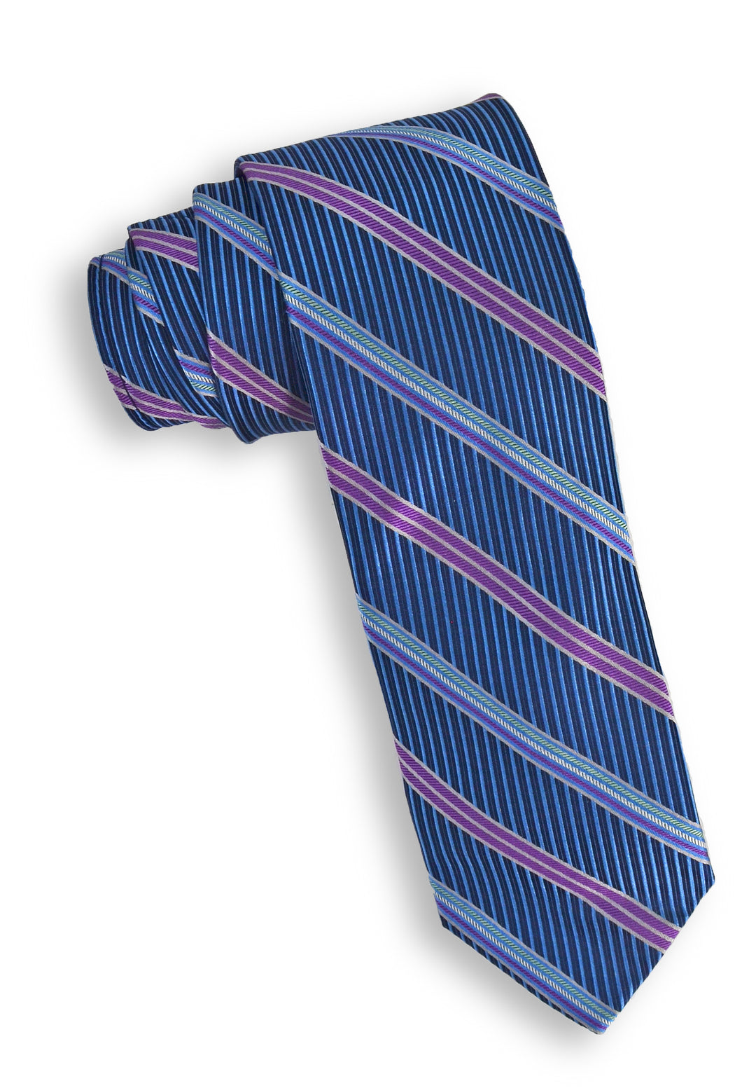 XMI Ribbon Stripe Platinum Tie