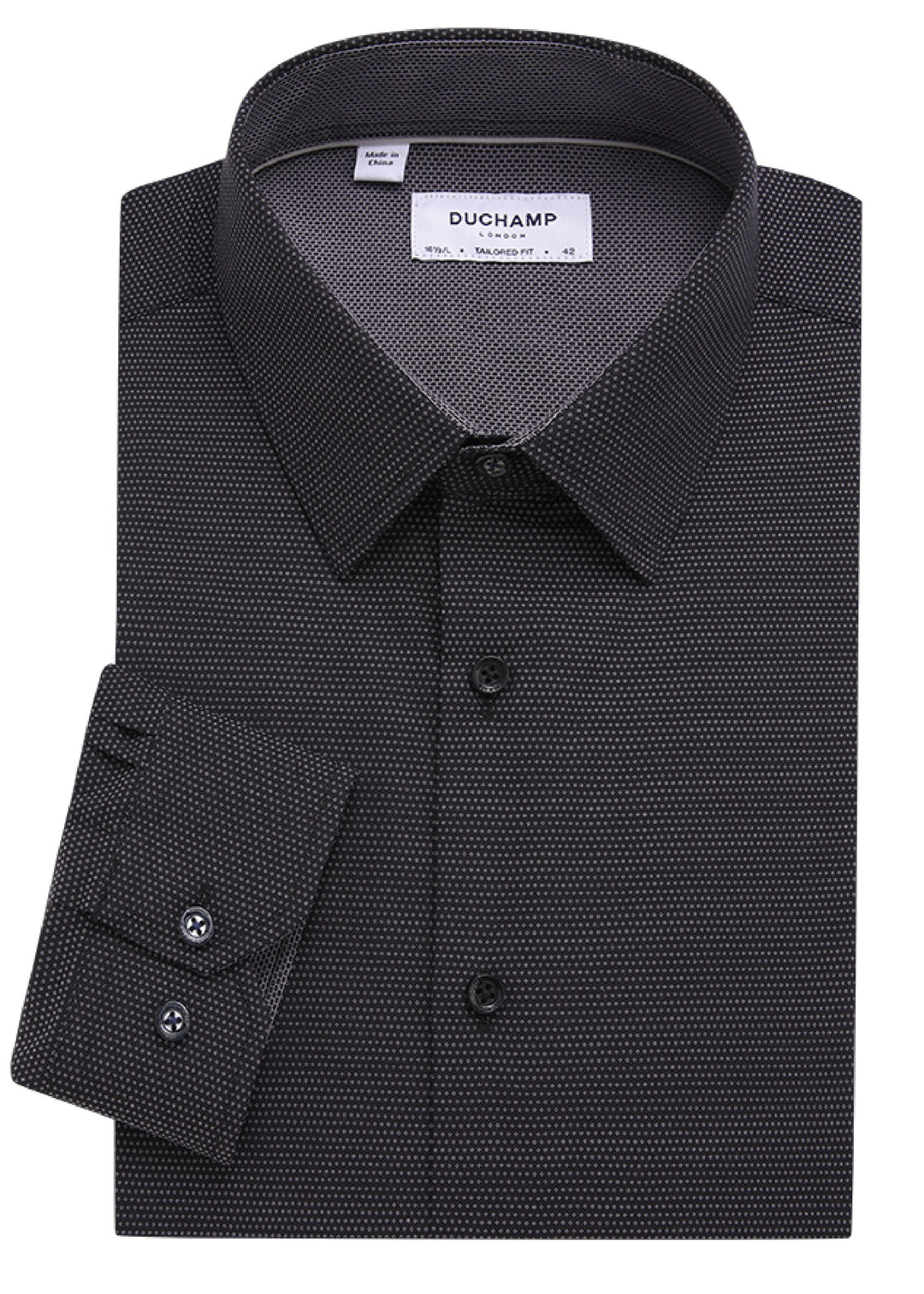 Duchamp London Men's Nailhead Dress Shirt - Black Duchamp London Men's Nailhead Dress Shirt - Black