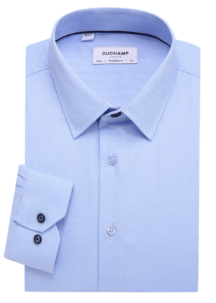 Duchamp London Blue Stripe Dress Shirt