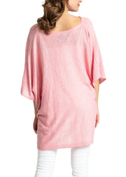 Save the Ocean Recycled Blush Knit Twist Poncho