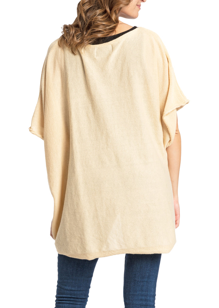 Save the Ocean Recycled Ivory Knit Twist Poncho