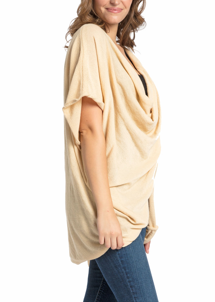 Save the Ocean Recycled Ivory Knit Twist Poncho