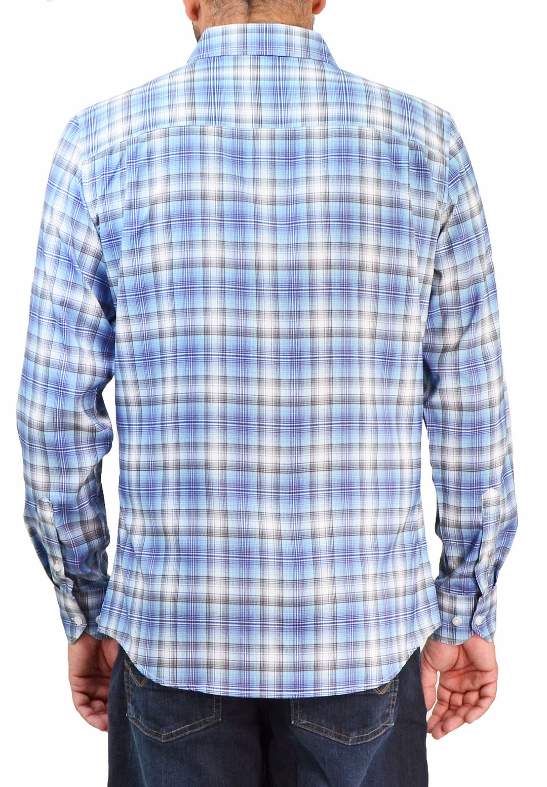 Save the Ocean Recycled grey plaid long sleeve shirt