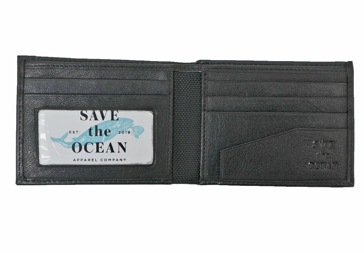 Save the Ocean Recycled Black Slim Fold Wallet