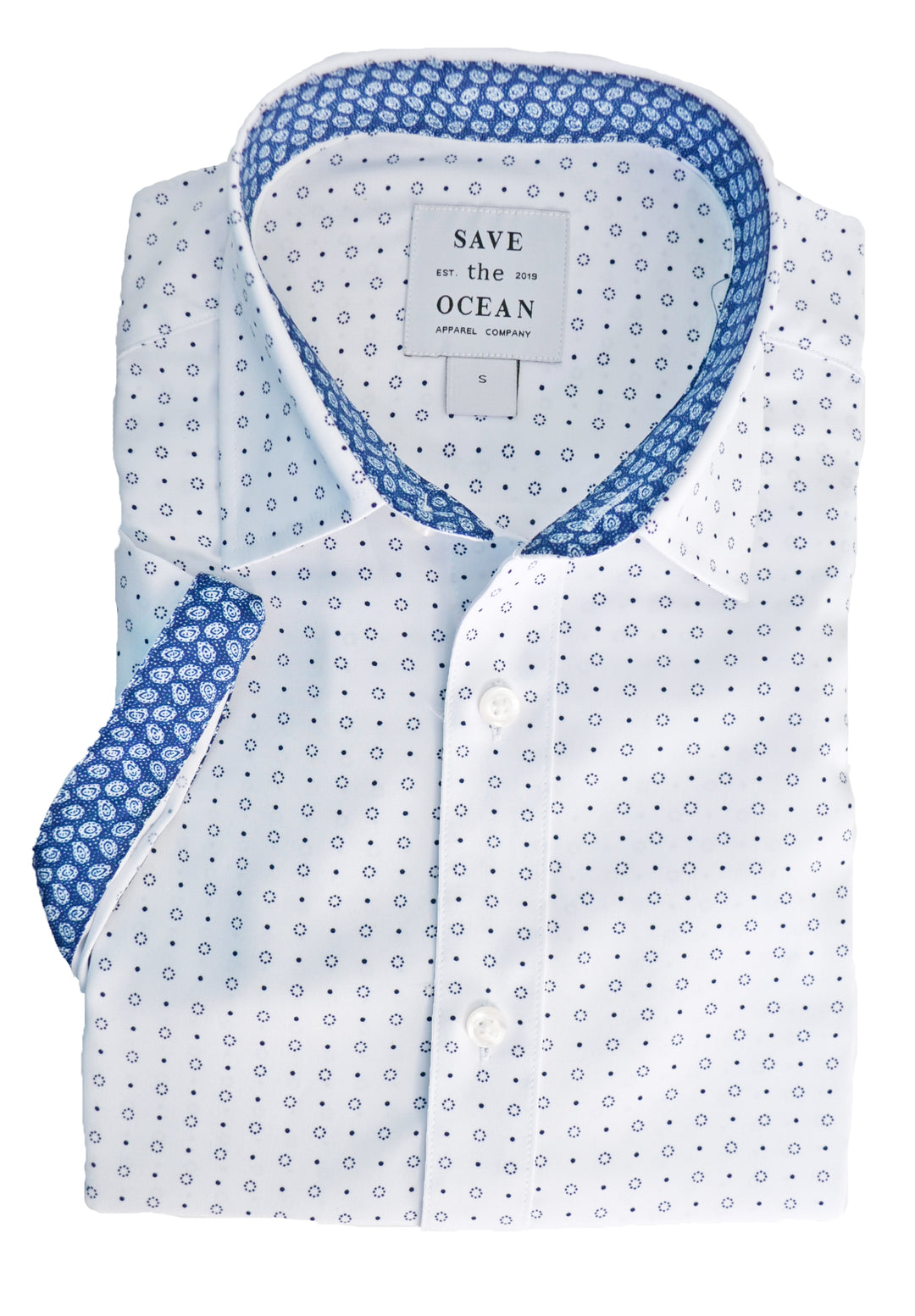 Save The Ocean Half Sleeve Print Shirt