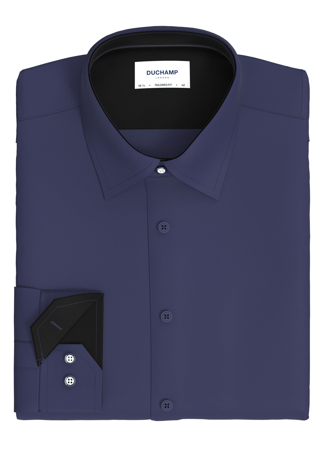 Duchamp London Navy Solid Dress Shirt Duchamp London Navy Solid Dress Shirt