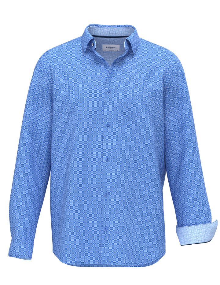 Duchamp London Woven Geo Dress Shirt